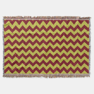 Roter und goldener Zick-Zack-Glitter Decke