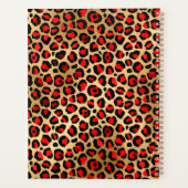 Roter und goldfarbener Leopard Pinselstrich Planer (Rückseite)