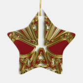 Roter und Goldzucker Keramik Ornament (Vorne)