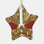 Roter und Goldzucker Keramik Ornament (Links)