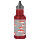 Roter und Grauer Fisch Edelstahlflasche (Links)