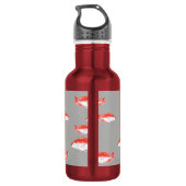 Roter und Grauer Fisch Edelstahlflasche (Rückseite)