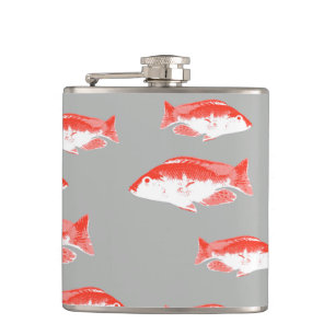 Roter und Grauer Fisch Flachmann