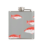 Roter und Grauer Fisch Flachmann (Rückseite)