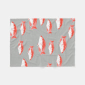 Roter und Grauer Fisch Fleecedecke (Vorderseite (Horizontal))