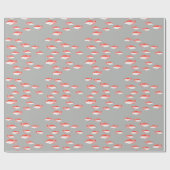 Roter und Grauer Fisch Geschenkpapier (Flach)