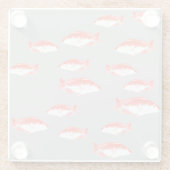 Roter und Grauer Fisch Glasuntersetzer (Rückseite)