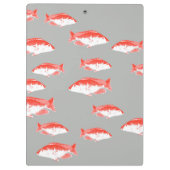 Roter und Grauer Fisch Klemmbrett (Rückseite)