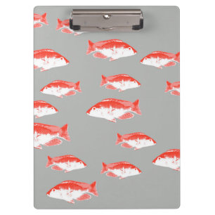 Roter und Grauer Fisch Klemmbrett