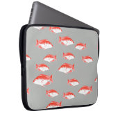Roter und Grauer Fisch Laptopschutzhülle (Vorne Rechts)