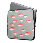 Roter und Grauer Fisch Laptopschutzhülle (Vorderseite Links)