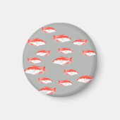 Roter und Grauer Fisch Magnet (Vorne)