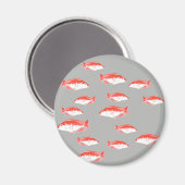 Roter und Grauer Fisch Magnet (Vorderseite/Rückseite)
