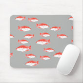 Roter und Grauer Fisch Mousepad (Mit Mouse)