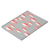 Roter und Grauer Fisch Notizblock (Linke Seite)