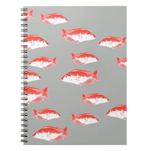 Roter und Grauer Fisch Notizblock (Vorderseite)