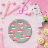 Roter und Grauer Fisch Pappteller (Party)