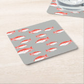 Roter und Grauer Fisch Rechteckiger Pappuntersetzer (angewinkelt)