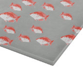 Roter und Grauer Fisch Schneidebrett (Ecke)