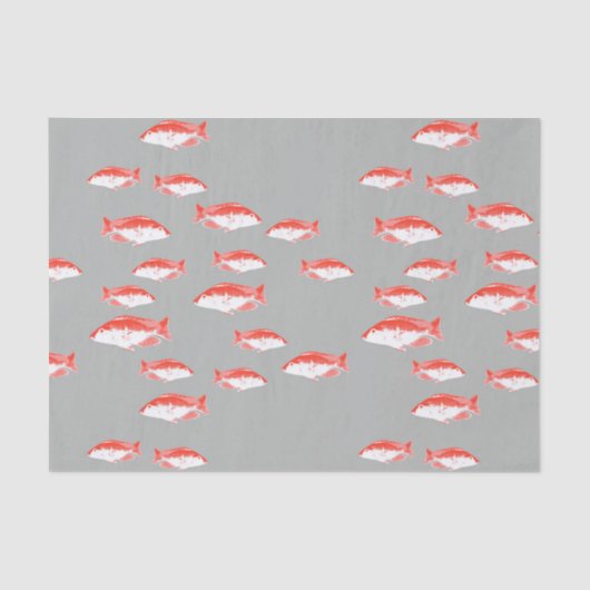 Roter und Grauer Fisch Seidenpapier (Vorderseite)