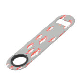 Roter und Grauer Fisch Speed Flaschenöffner (Vorderseite Schrägansicht)