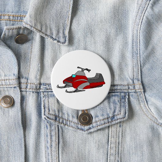 Roter und grauer Schneemobil Button