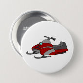 Roter und grauer Schneemobil Button (Vorne & Hinten)