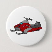 Roter und grauer Schneemobil Button (Vorderseite)