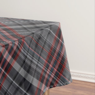 Roter und grauer Tartan Tischdecke