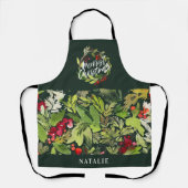 Roter und grüner Blattkranz Weihnachtsfeiertag Schürze (Vorderseite)