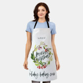 Roter und grüner Blattkranz Weihnachtsfeiertag Schürze (Getragen)