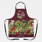 Roter und grüner Blattkranz Weihnachtsfeiertag Schürze (Vorderseite)