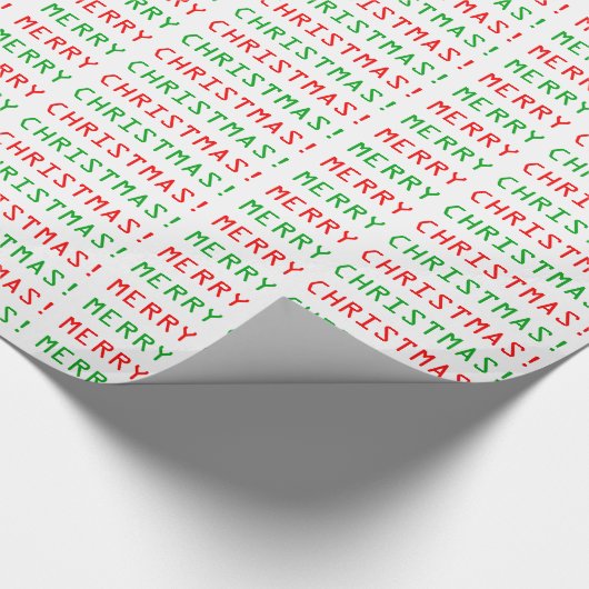 Roter und grüner Computer-Schriftart-frohe Geschenkpapier (Ecke)