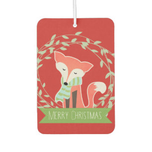 Roter und grüner frohe WeihnachtenFox Autolufterfrischer