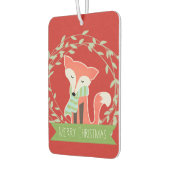 Roter und grüner froher Weihnachtsfox Autolufterfrischer (Links)