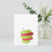 Roter und grüner geschnittener Apfel Postkarte (Stehend Vorderseite)