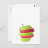 Roter und grüner geschnittener Apfel Postkarte (Vorne/Hinten)