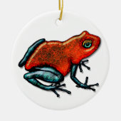 Roter und grüner Gift-Pfeil-Frosch Keramik Ornament (Vorne)