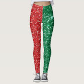 roter und grüner Glitter Leggings (Vorderseite)