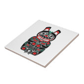 Roter und grüner Haida-Geist-Bär Fliese (Seite)