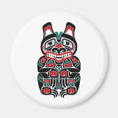 Roter und grüner Haida-Geistbär Magnet (Vorne)