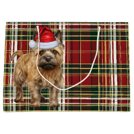 Roter und grüner Karierter Cairn Hund Lover Holida Große Geschenktüte