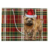 Roter und grüner Karierter Cairn Hund Lover Holida Große Geschenktüte (Rückseite)