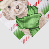 Roter und grüner Karierter Cockapo Weihnachtshund Seidenpapier (Ausschnitt)