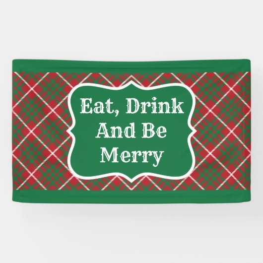 Roter und grüner Karo Banner (Horizontal)