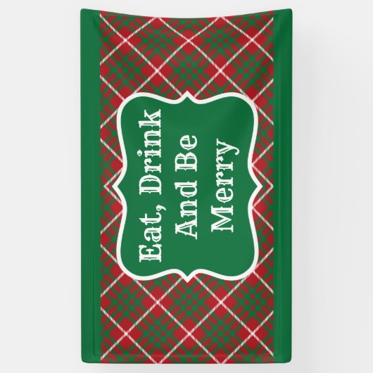 Roter und grüner Karo Banner (Vertikal)