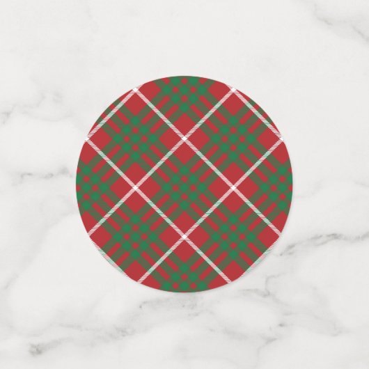 Roter und grüner Karo Konfetti (Klein Vorderseite)