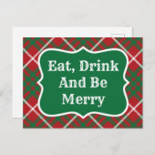 Roter und grüner Karo Postkarte (Vorne/Hinten)