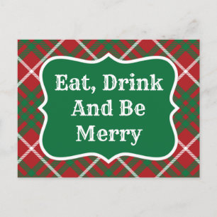 Roter und grüner Karo Postkarte