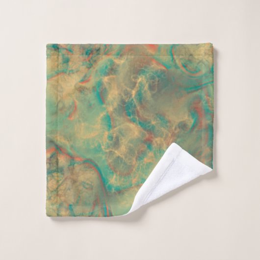 Roter und grüner Marmor abstrakt Badhandtuch Set (Waschlappen)